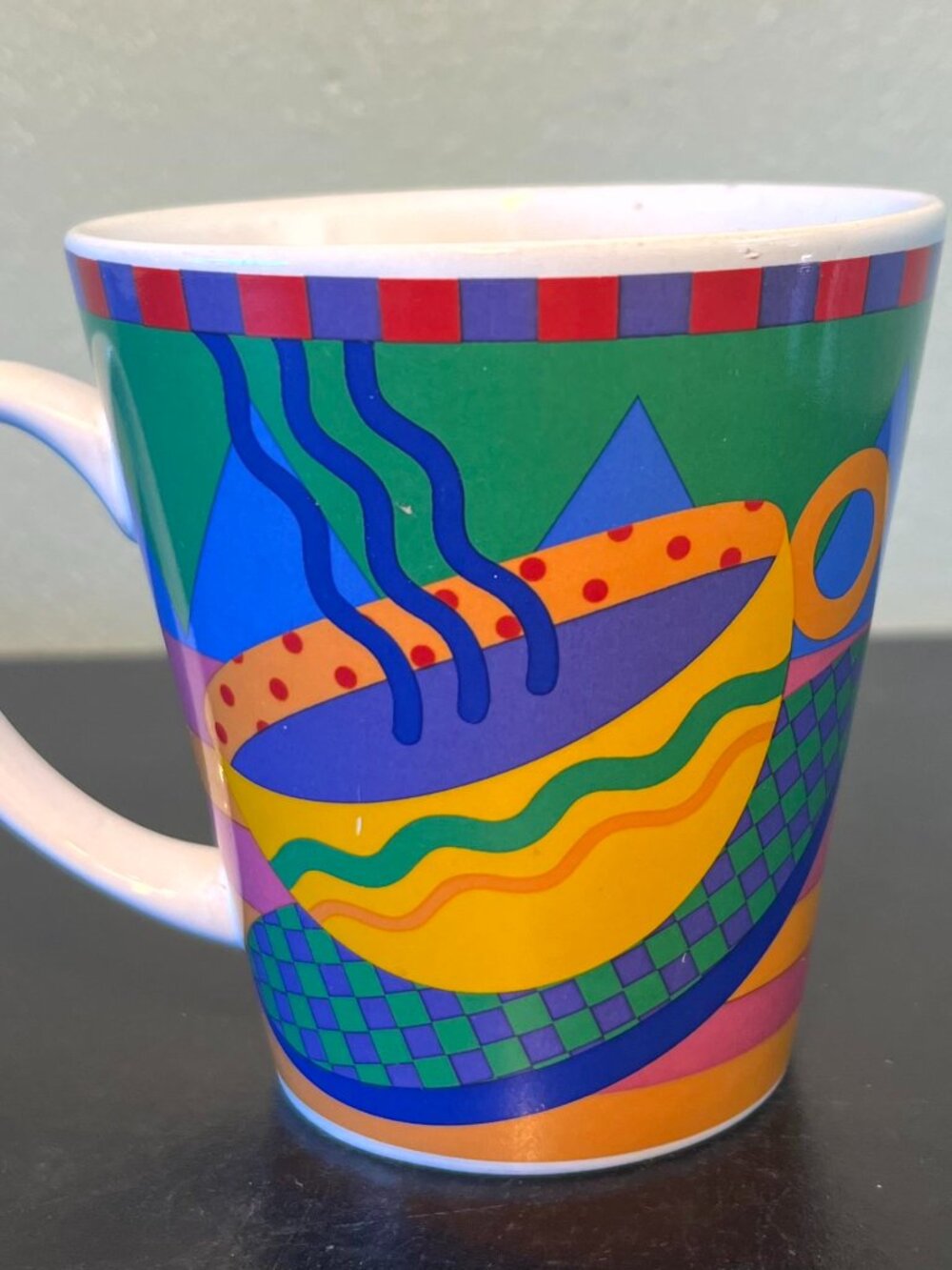 VTG Riviera Van Beers Signature Housewares Colorful Java Mug Rialto Bright 90s
